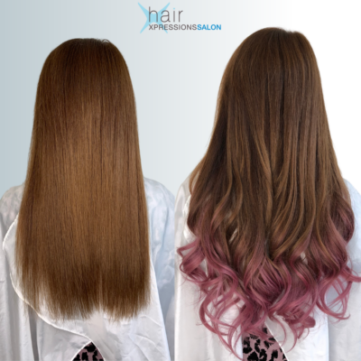 Tape in hair extensions before and after
