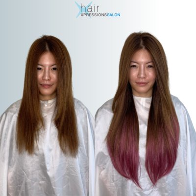 Tape in hair extensions before and after