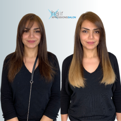 FUSION hair extensions before and after