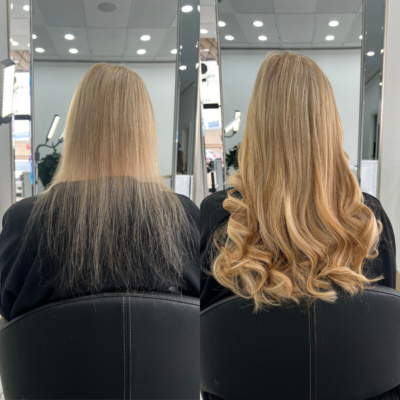 Great Lengths hair extensions before after houston hair salon