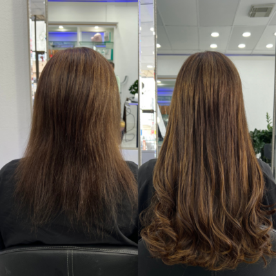 Great Lengths hair extensions before after houston hair salon